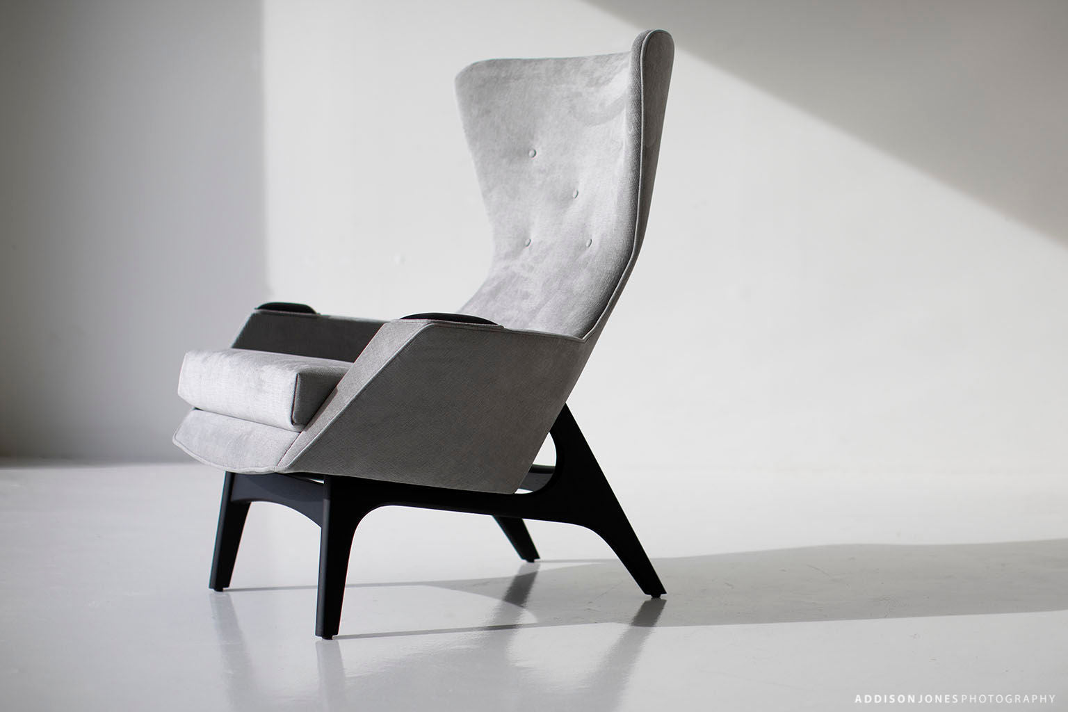 Craft Associates® Small Wing Chair — Modern Luxury Wing Chair in Mohair