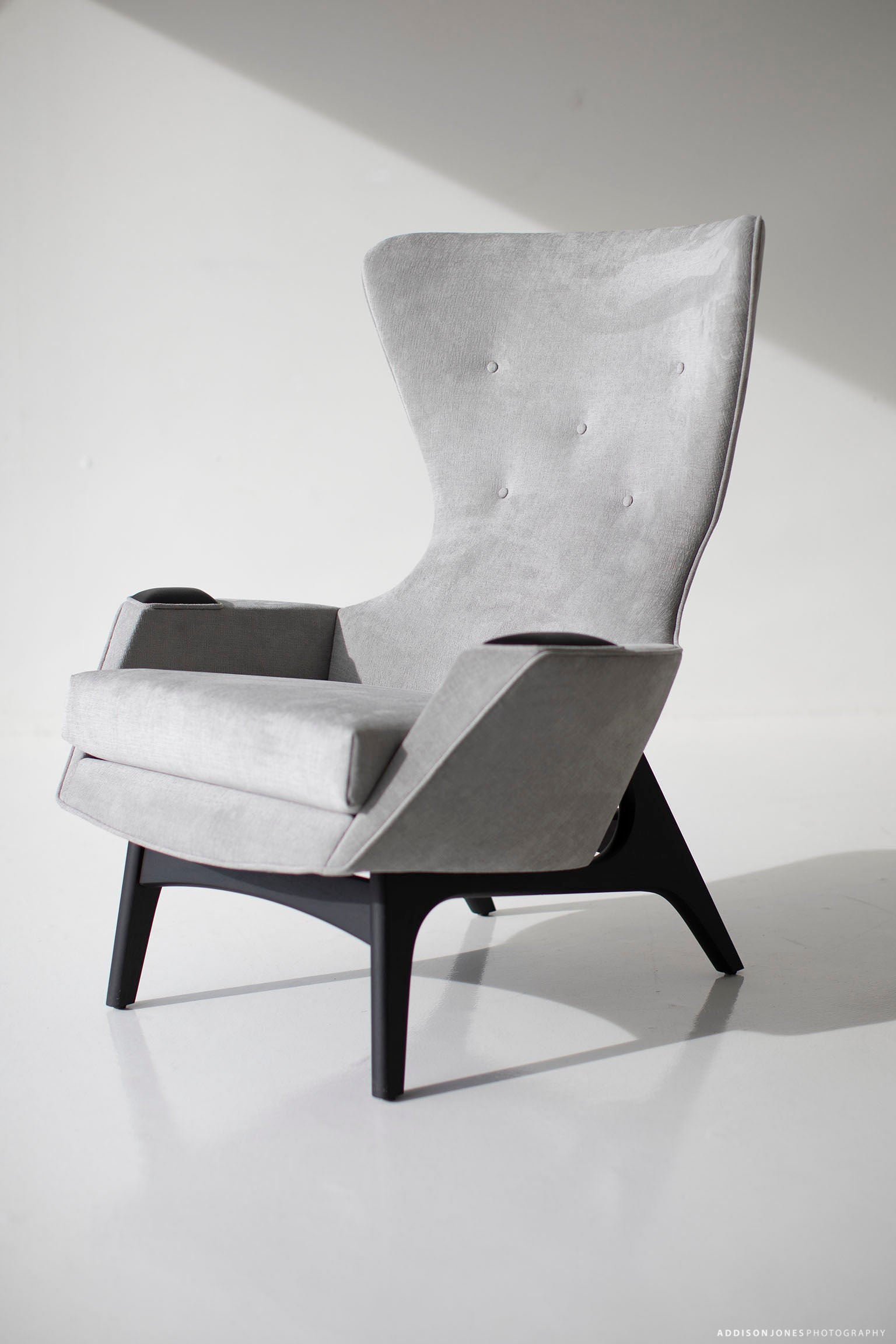 Craft Associates® Small Wing Chair — Modern Luxury Wing Chair in Mohair