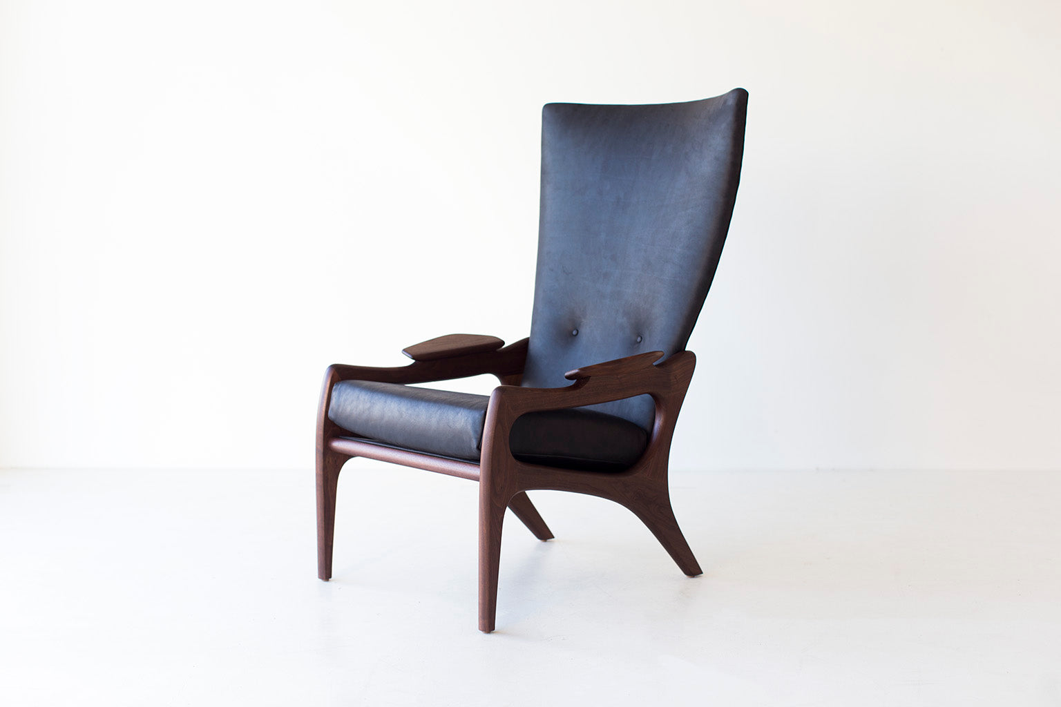 Craft Associates® Hillsdale High Back Chairs — Modern Luxury Wing Chairs in Walnut