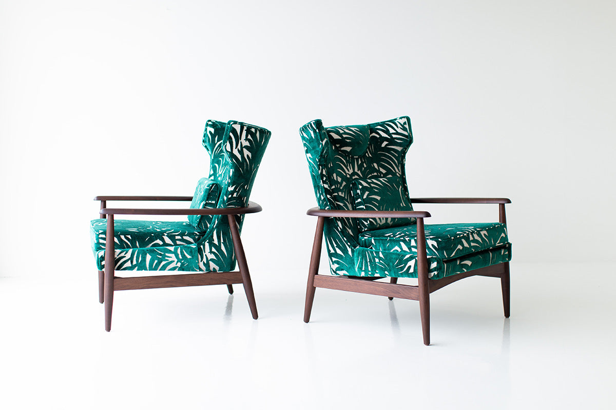 Peabody Modern Wing Chair — Luxury Wing Chair in Walnut & Oak by Craft Associates® 2012P