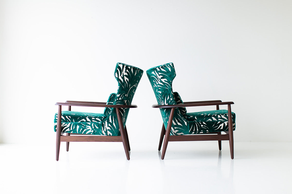 Peabody Modern Wing Chair — Luxury Wing Chair in Walnut & Oak by Craft Associates® 2012P