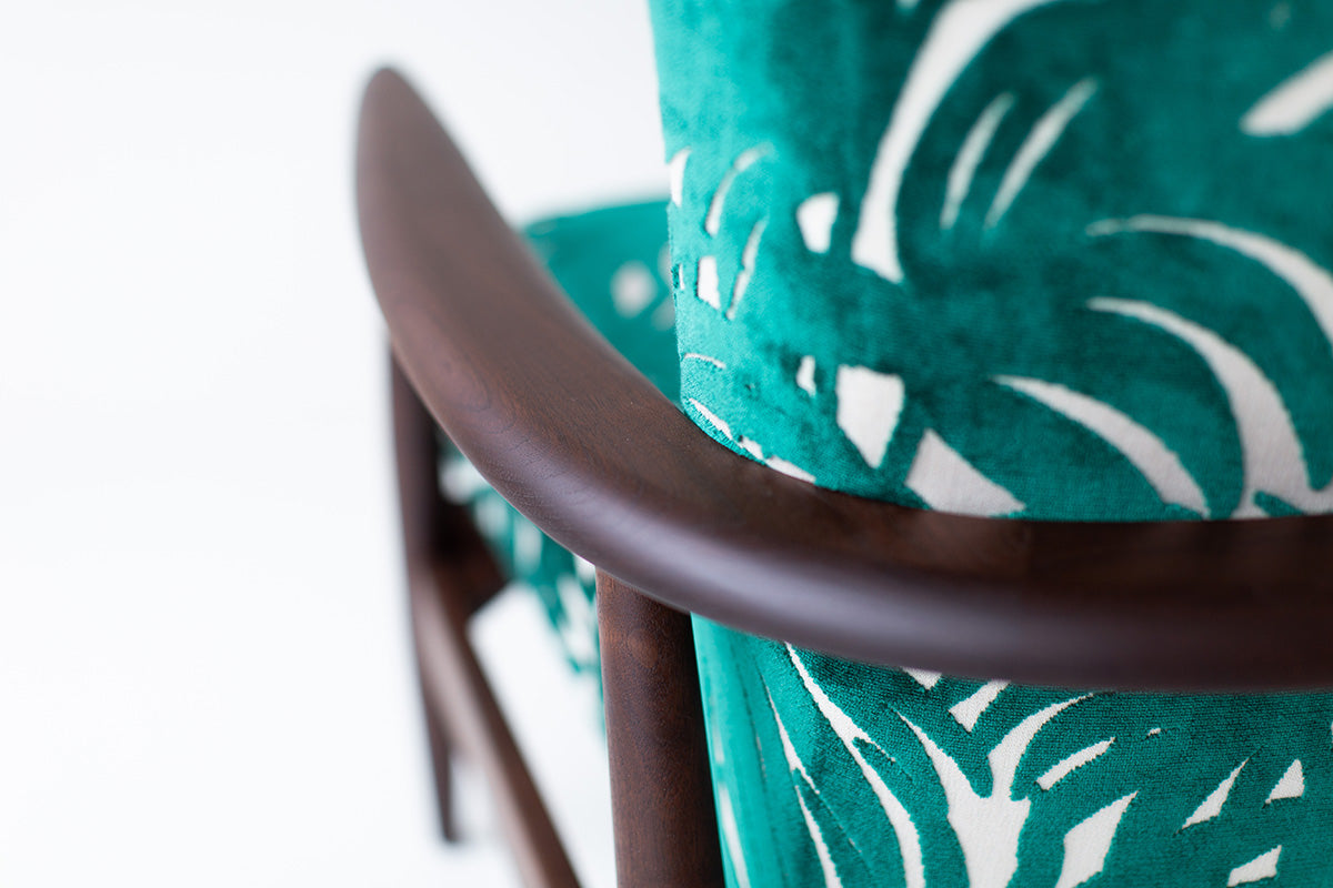 Peabody Modern Wing Chair — Luxury Wing Chair in Walnut & Oak by Craft Associates® 2012P