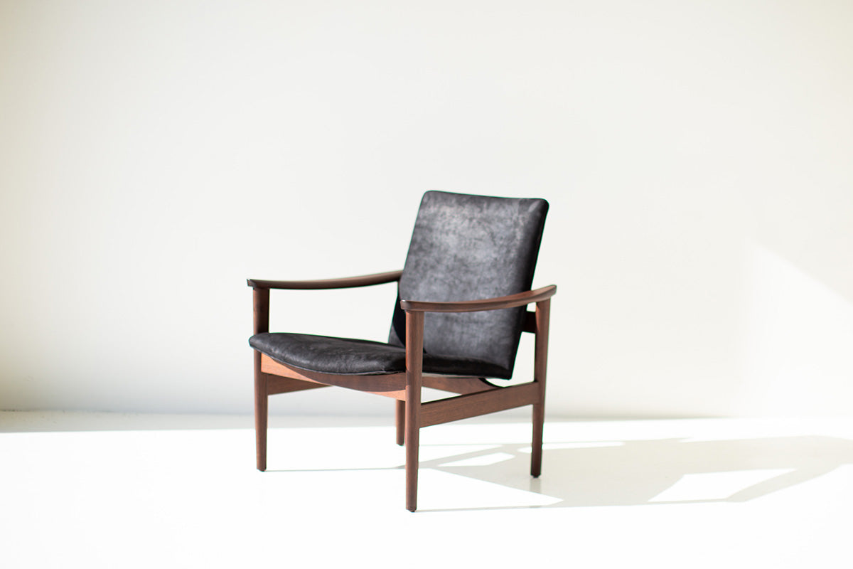 Lawrence Peabody Occasional Chair 2360P — Modern Luxury Lounge Chair in Hardwood Finishes