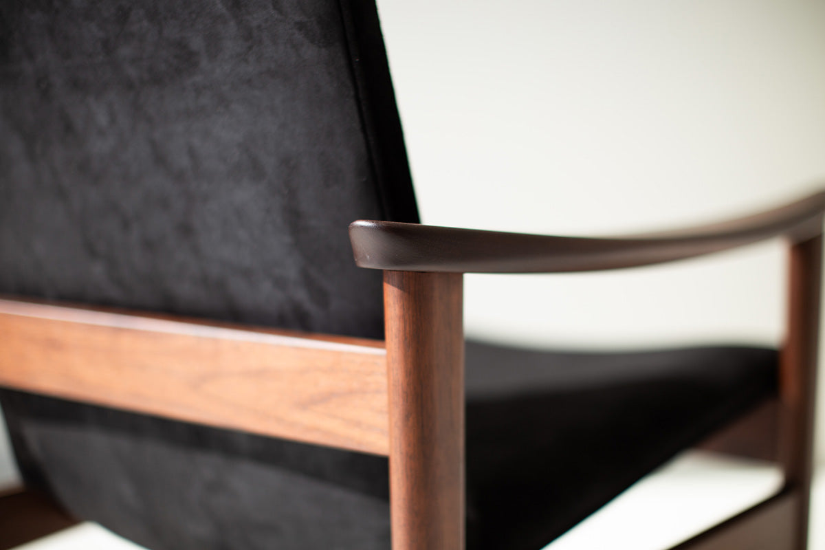 Lawrence Peabody Occasional Chair 2360P — Modern Luxury Lounge Chair in Hardwood Finishes