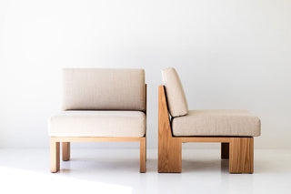 Modern Chile side chair shown in a white oak finish