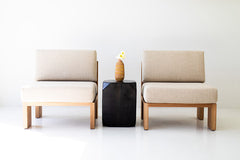 Close-up of the stitching along the back cushion