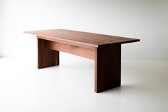 Modern luxury walnut dining table, The Toko by Bertu Home, front view