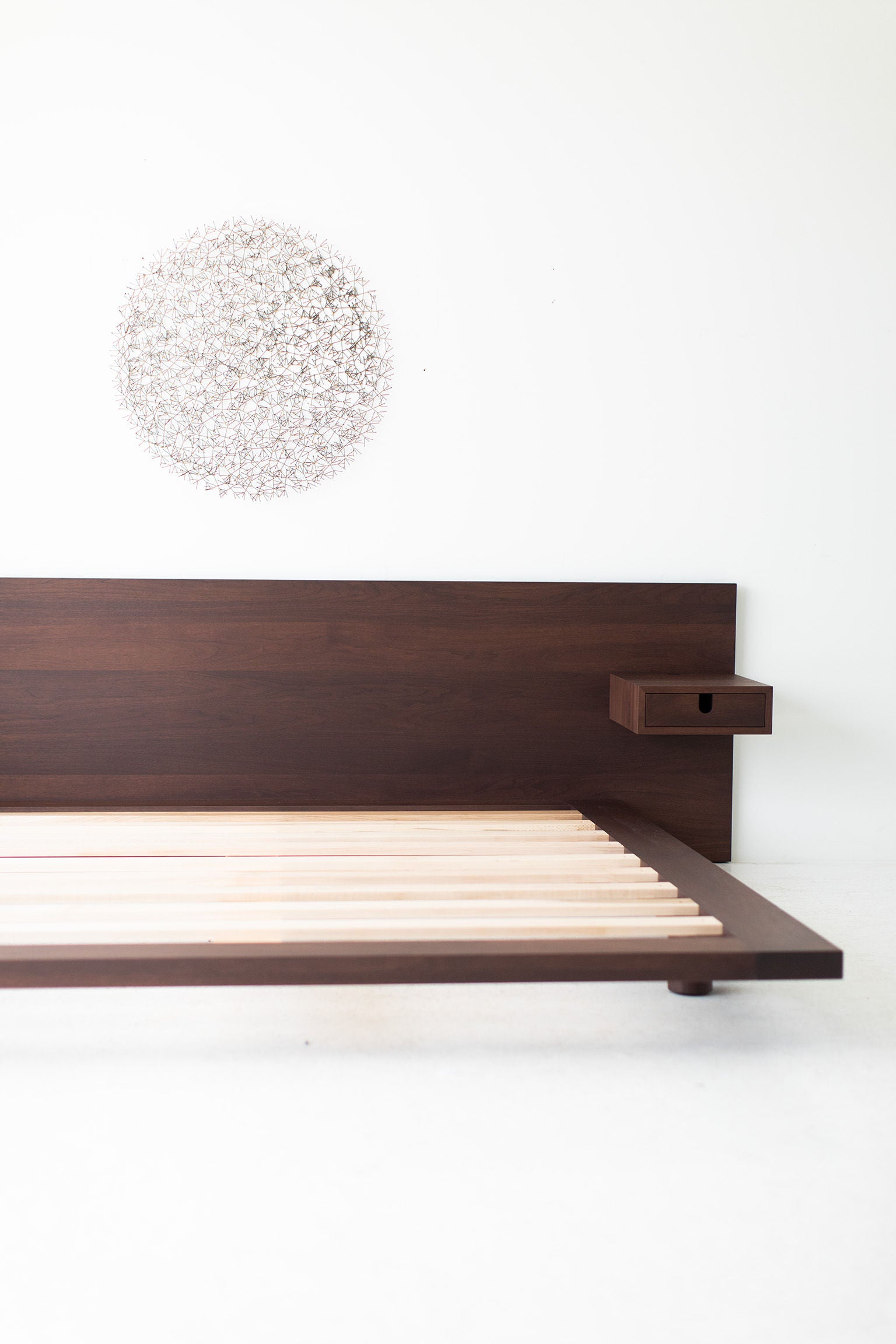 Modern Platform Bed in Walnut - 1621