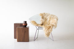 Bertu Home walnut stump table shown at an angle
