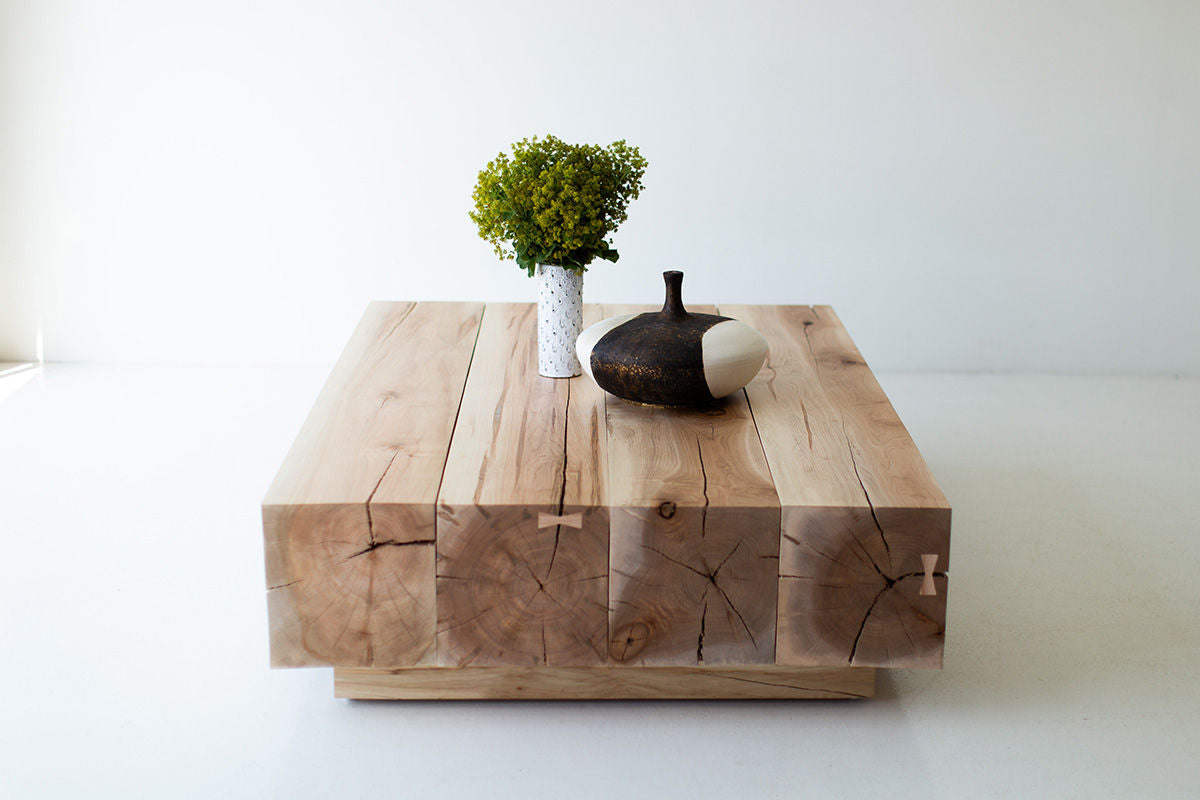 Modern Wood Beam Coffee Table for Bertu Home - 1324