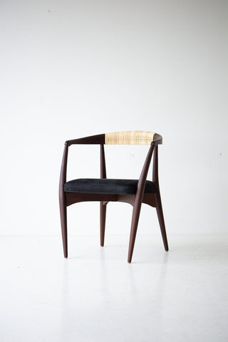 Detail of the cane weave pattern across the chair back