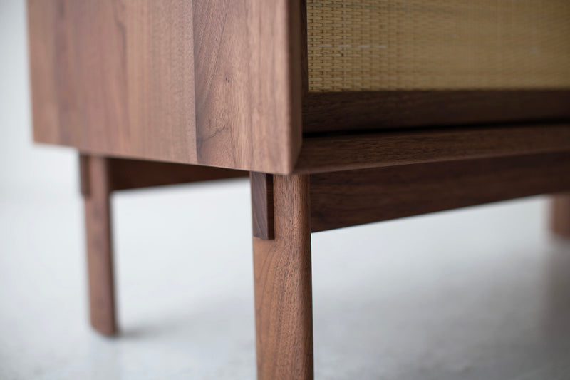 Detail of the wood grain on the credenza legs