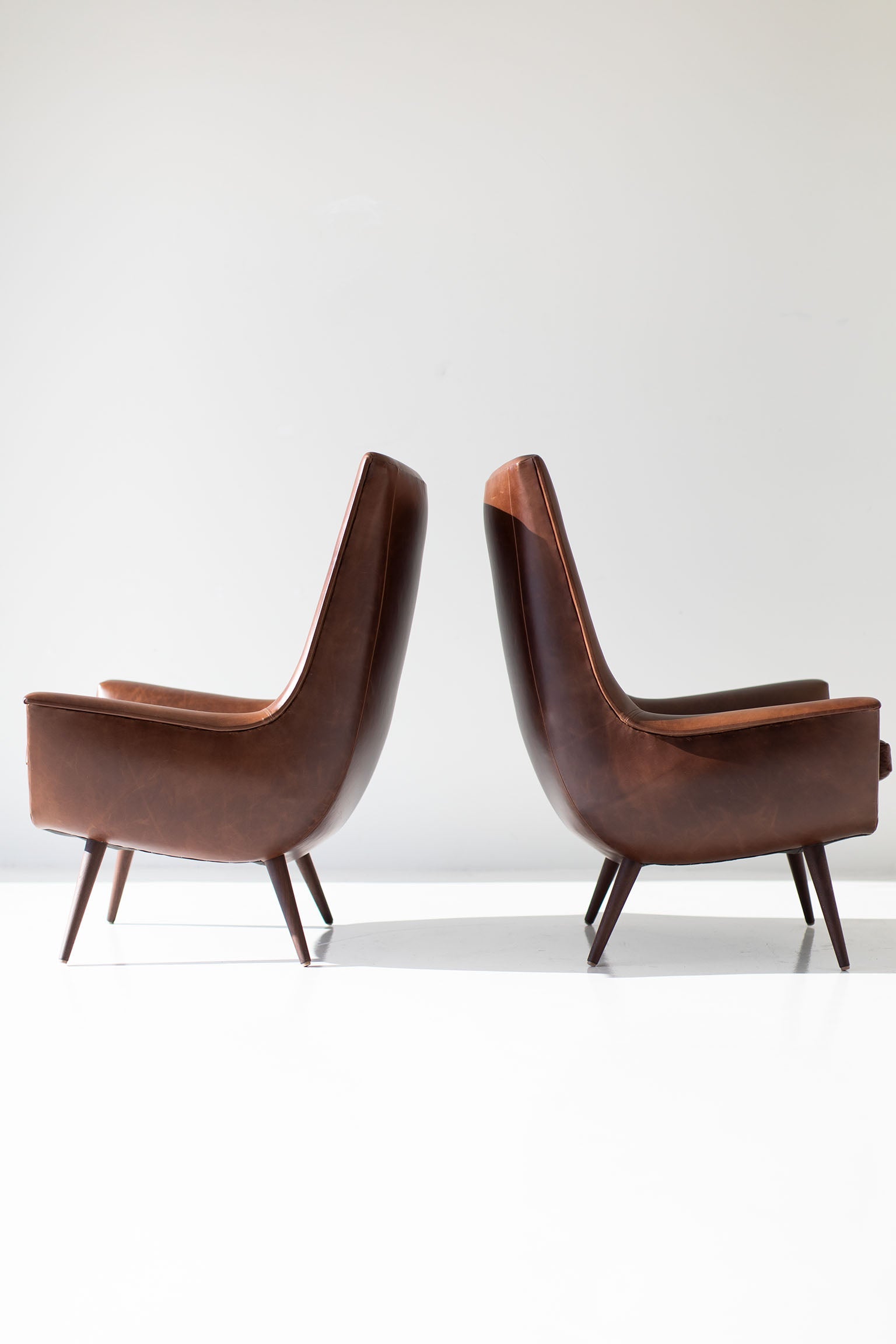 Craft Associates® Lawrence Peabody High Back Chair — Modern Luxury Wing Chair in Walnut