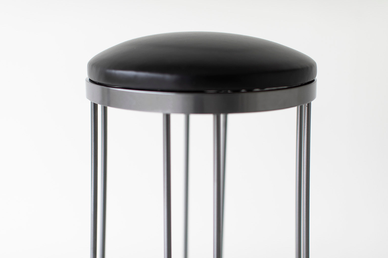 Trenchard Metal Counter Height Stools in Leather - 2319