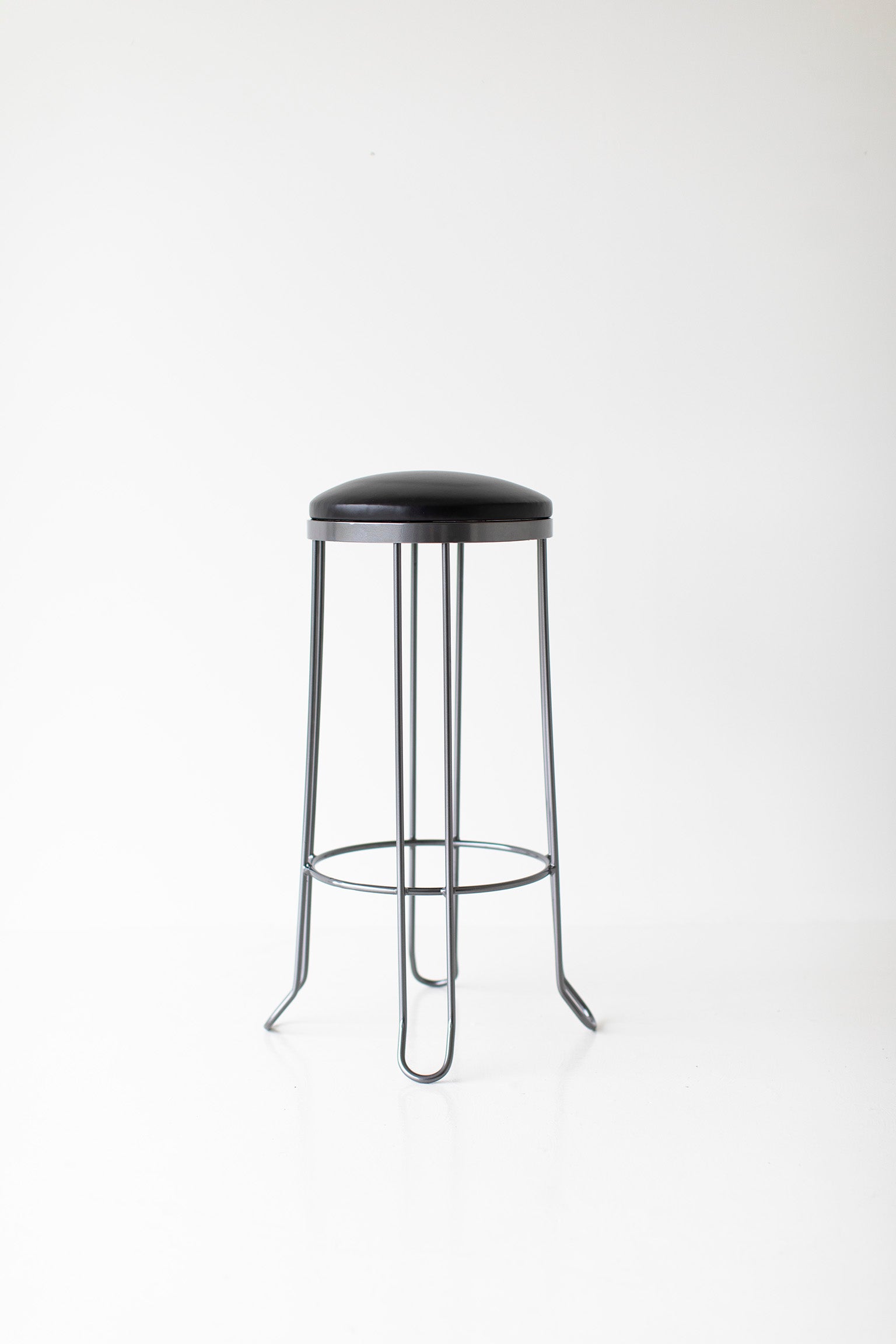 Trenchard Metal Counter Height Stools in Leather - 2319