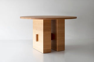 white oak round dining table surrey, Image 1