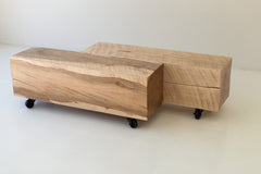 Bertu Home maple stump coffee table shown at an angle