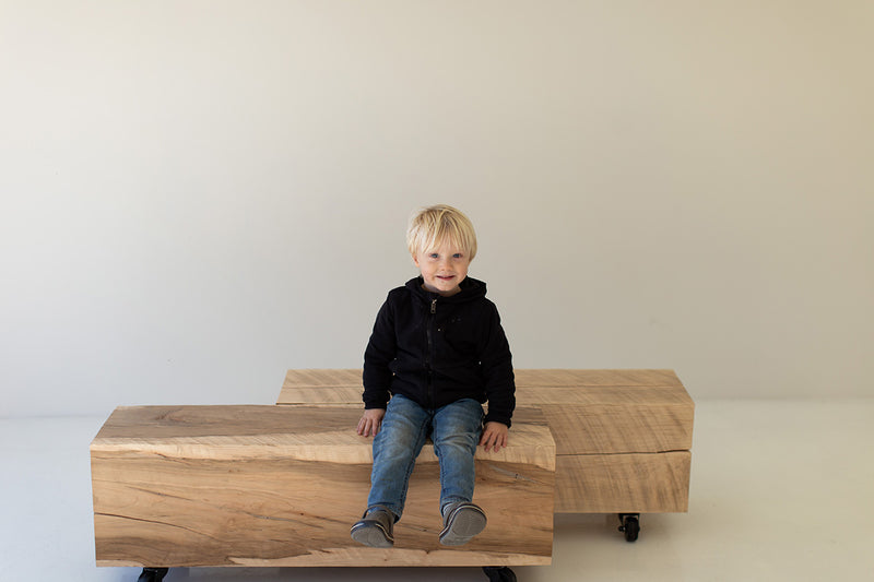 Coffee table styled in a modern living room