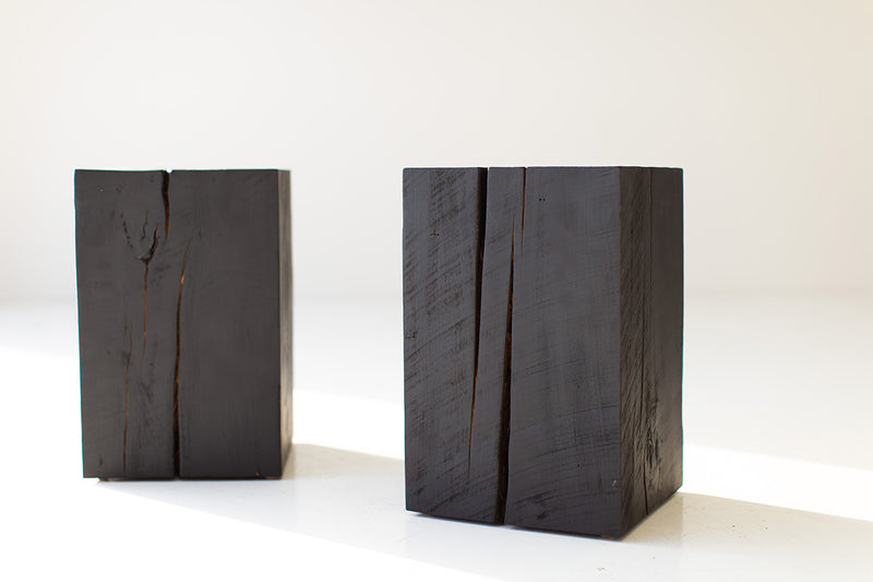 Detail of the natural wood grain left raw at the top