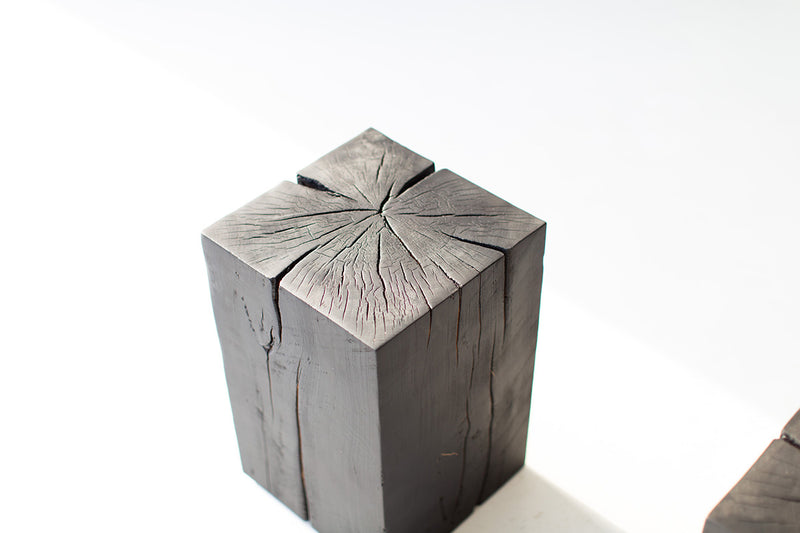 Stumps grouped together as a coffee table