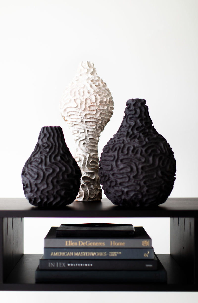 Side profile of the handmade ceramic vase