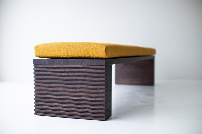 Modern Cicely bench styled in an entryway