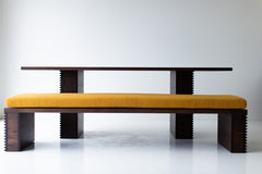 Modern luxury solid oak bench styled in a bright interior