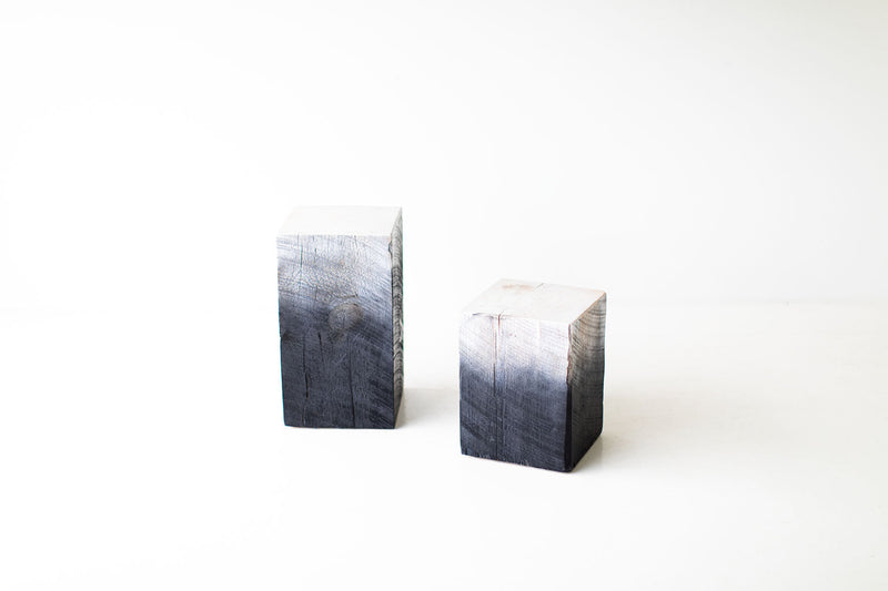Side view of the modern maple Drift tree stump side table