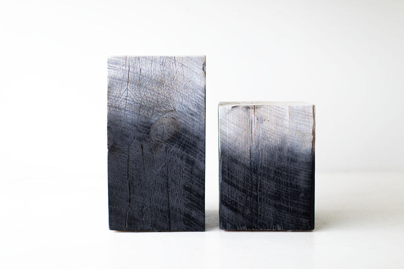 Close-up of the hand-sanded edge on the modern maple stump table