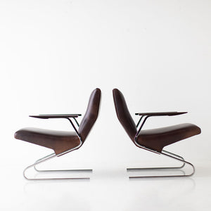 Georges Van Rijck Leather Lounge Chairs for Beaufort