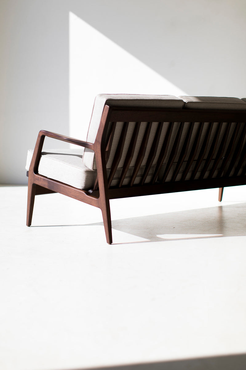 Craft Associates Peabody Danish sofa showing hardwood frame detail