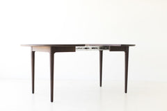Side profile of the Lawrence Peabody walnut dining table