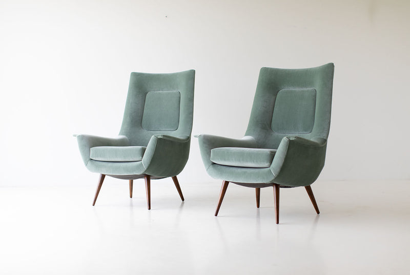Lawrence Peabody High Back Lounge Chairs For Selig