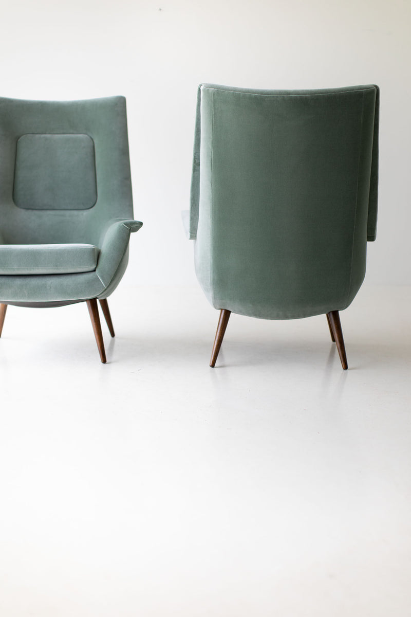 Lawrence Peabody High Back Lounge Chairs For Selig