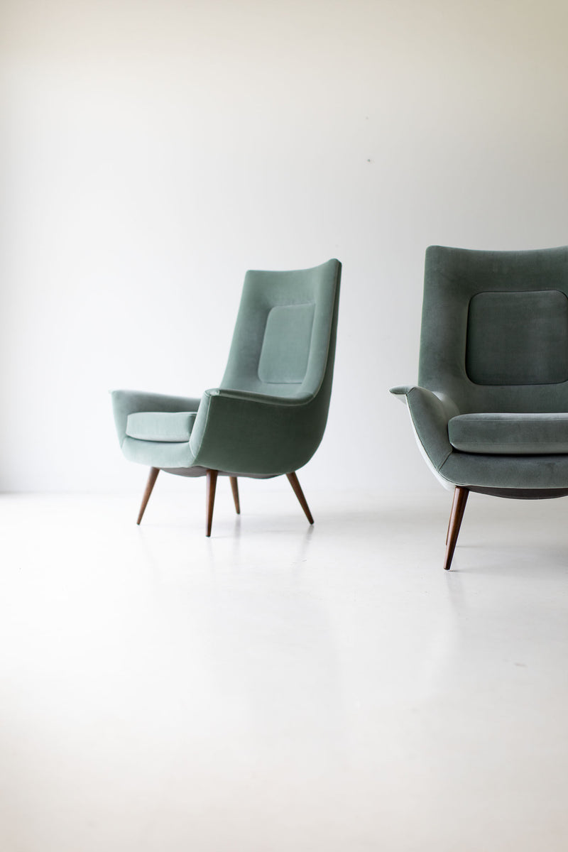 Lawrence Peabody High Back Lounge Chairs For Selig