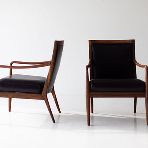 Lawrence Peabody Leather Lounge Chairs for Richardson Nemschoff