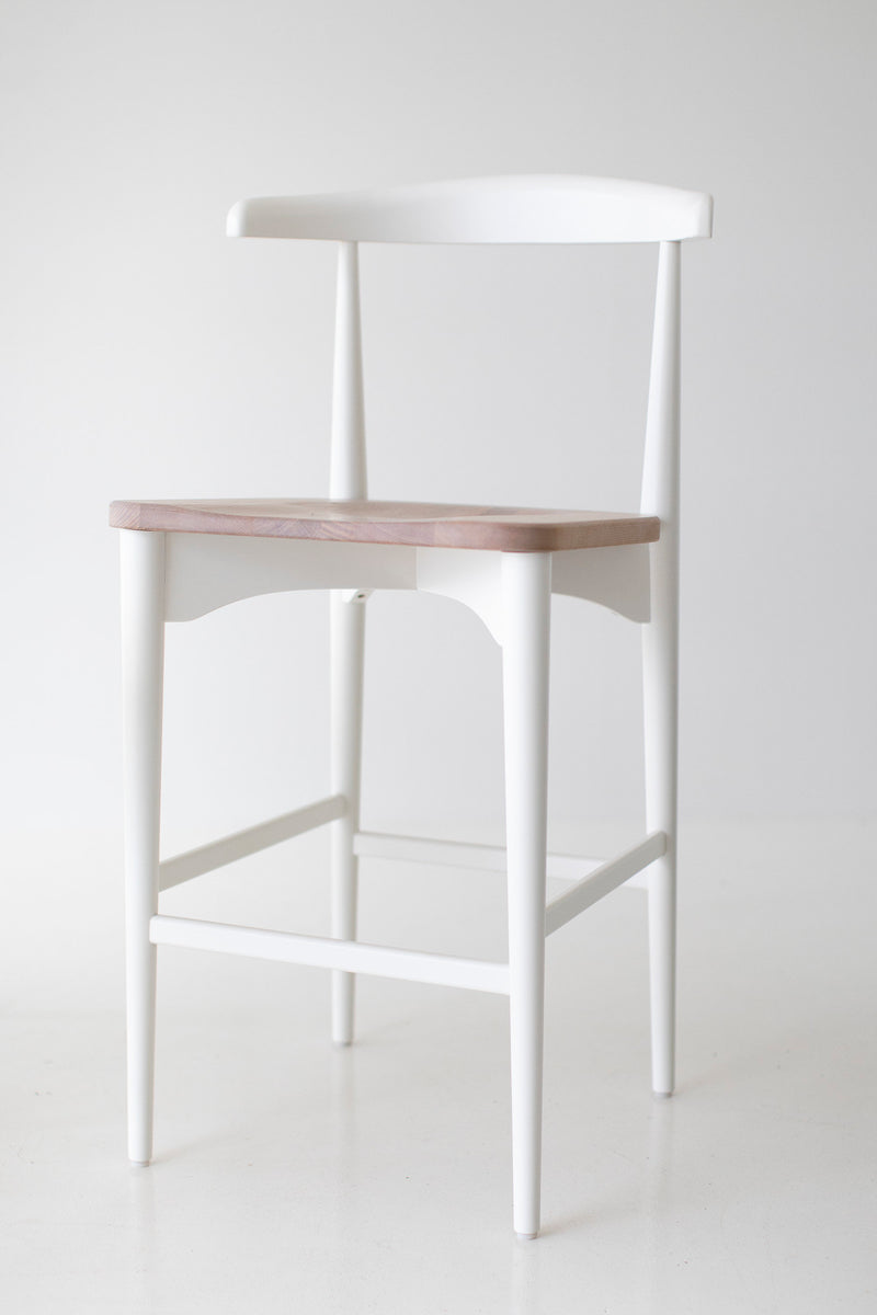 Detail of the footrest on the Peabody bar stool