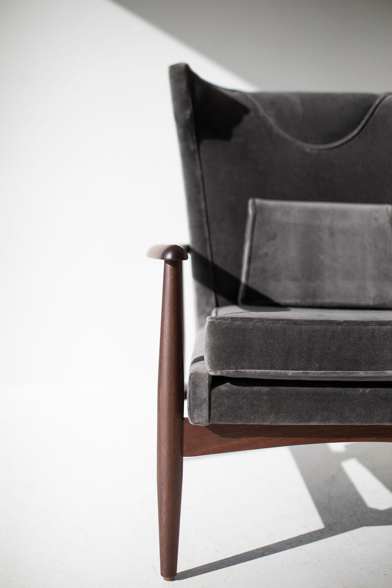 Back view of the Peabody wing chair frame