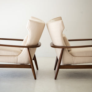 Lawrence Peabody Wingback Lounge Chairs for Richardson Nemschoff