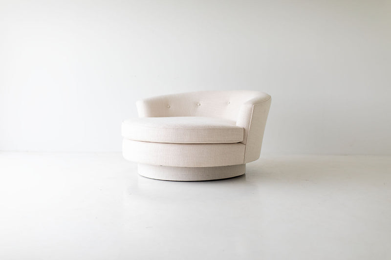 Mid Century Round Lounge Chair, 01