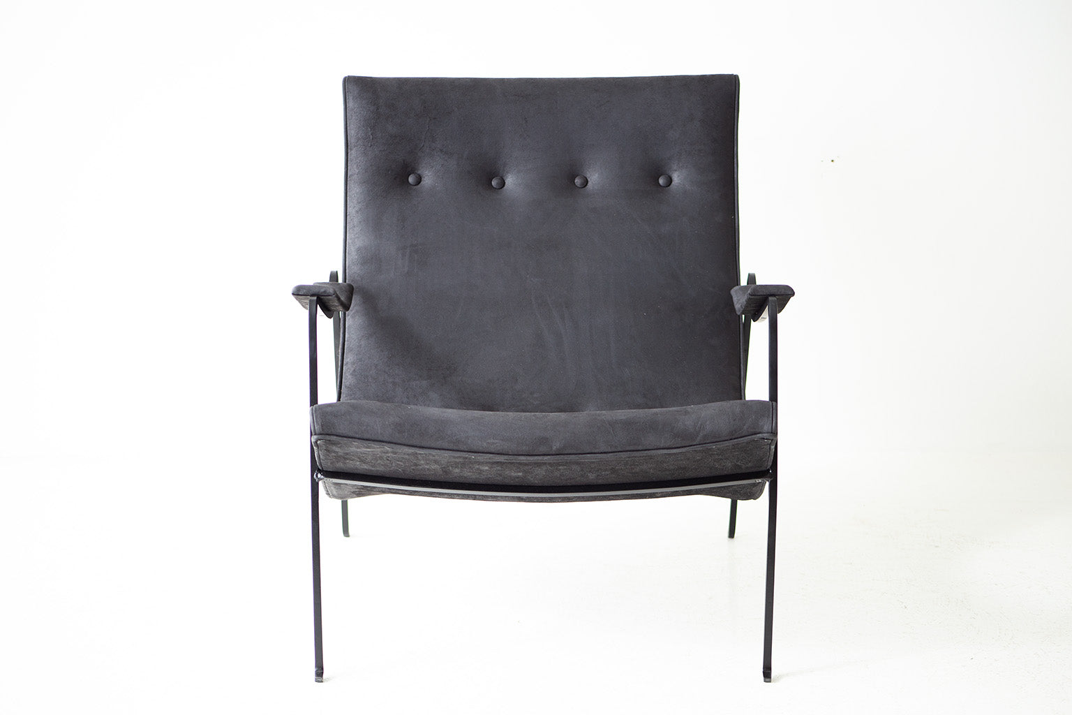 Milo Baughman Iron and Leather Lounge Chair for Thayer Coggin