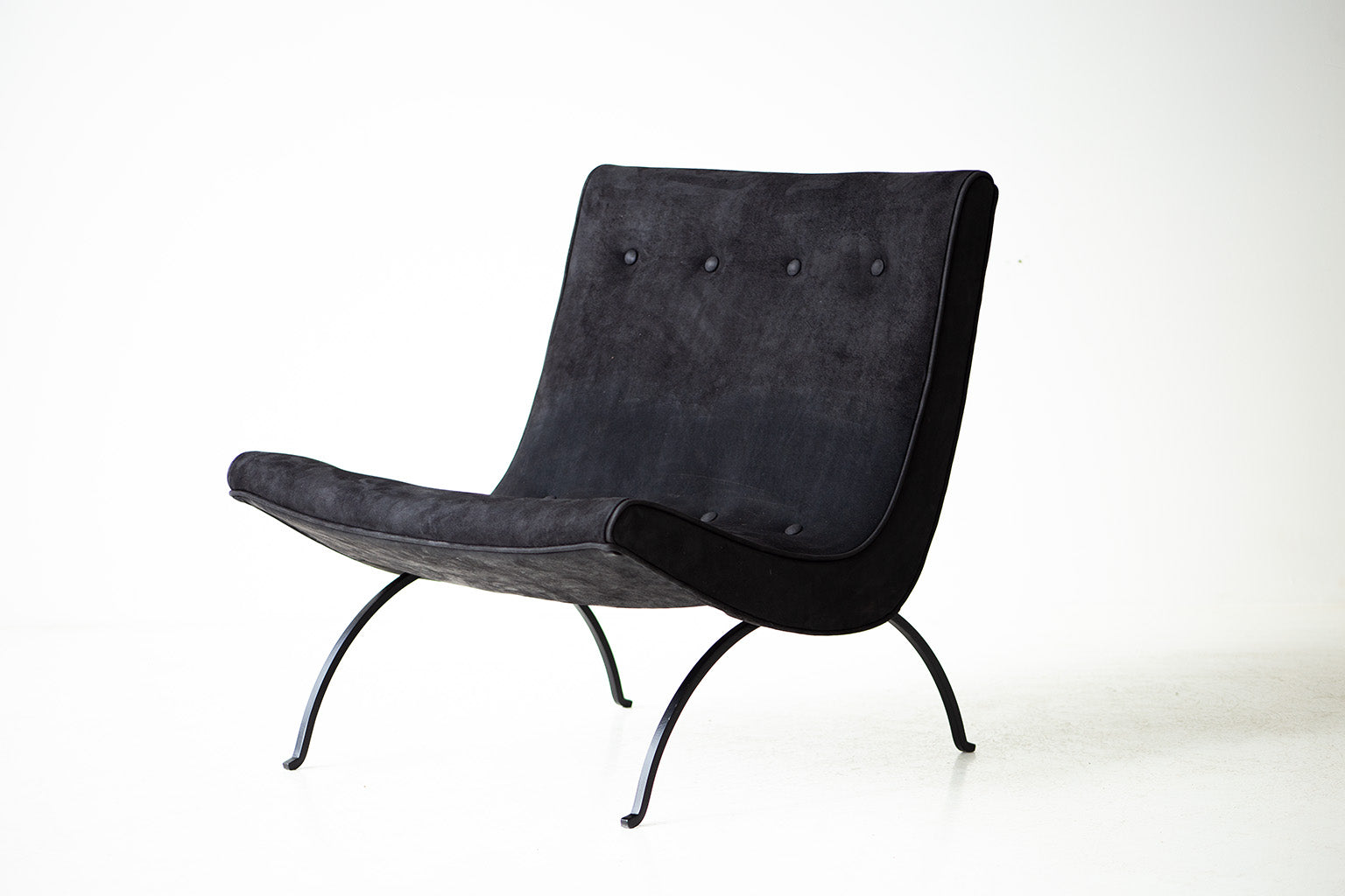 Milo Baughman Leather Scoop Lounge Chair for Thayer Coggin