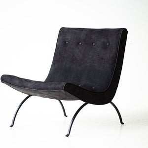 Milo Baughman Leather Scoop Lounge Chair for Thayer Coggin