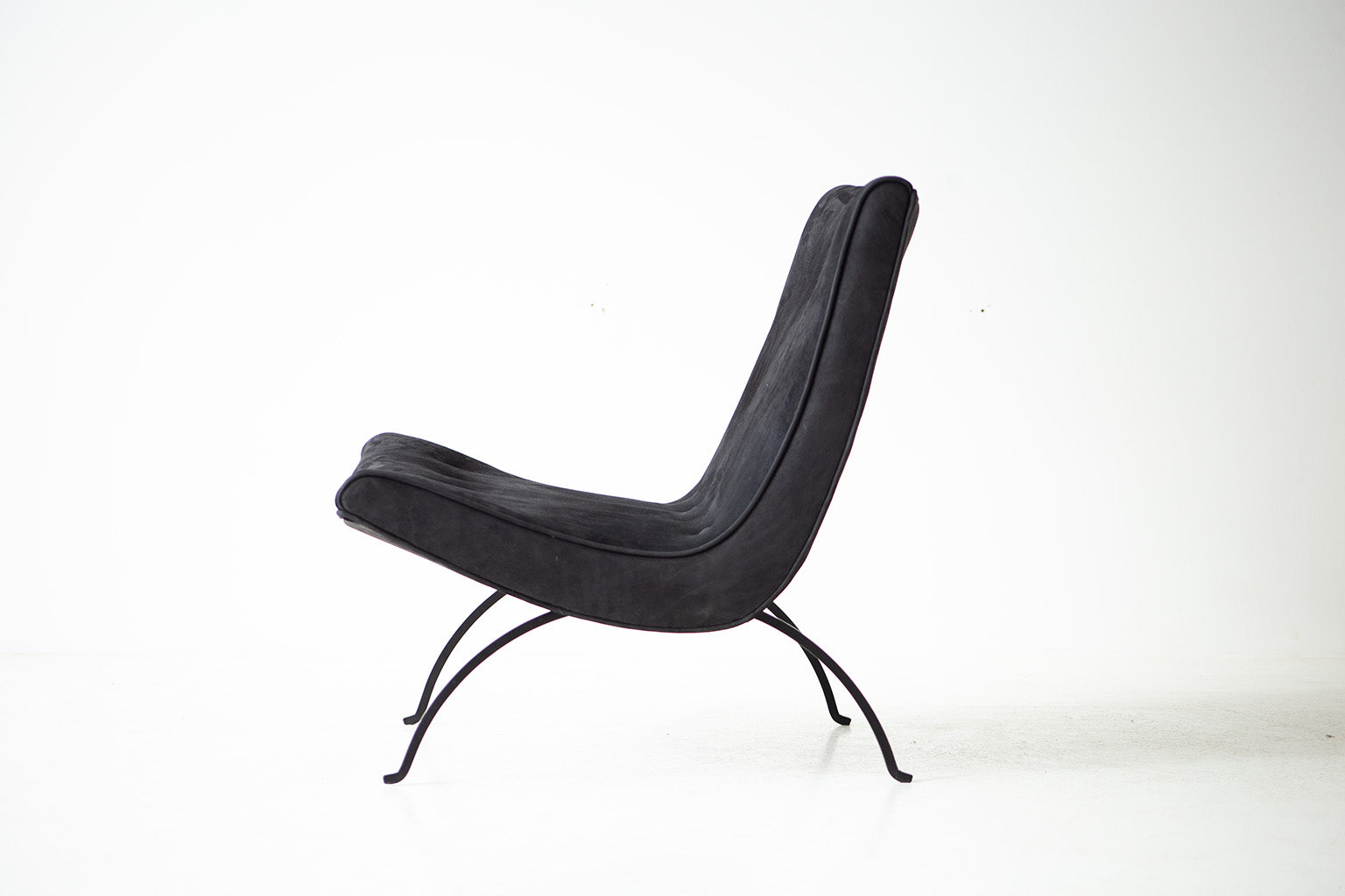 Milo Baughman Leather Scoop Lounge Chair for Thayer Coggin