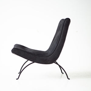 Milo Baughman Leather Scoop Lounge Chair for Thayer Coggin