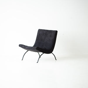 Milo Baughman Leather Scoop Lounge Chair for Thayer Coggin