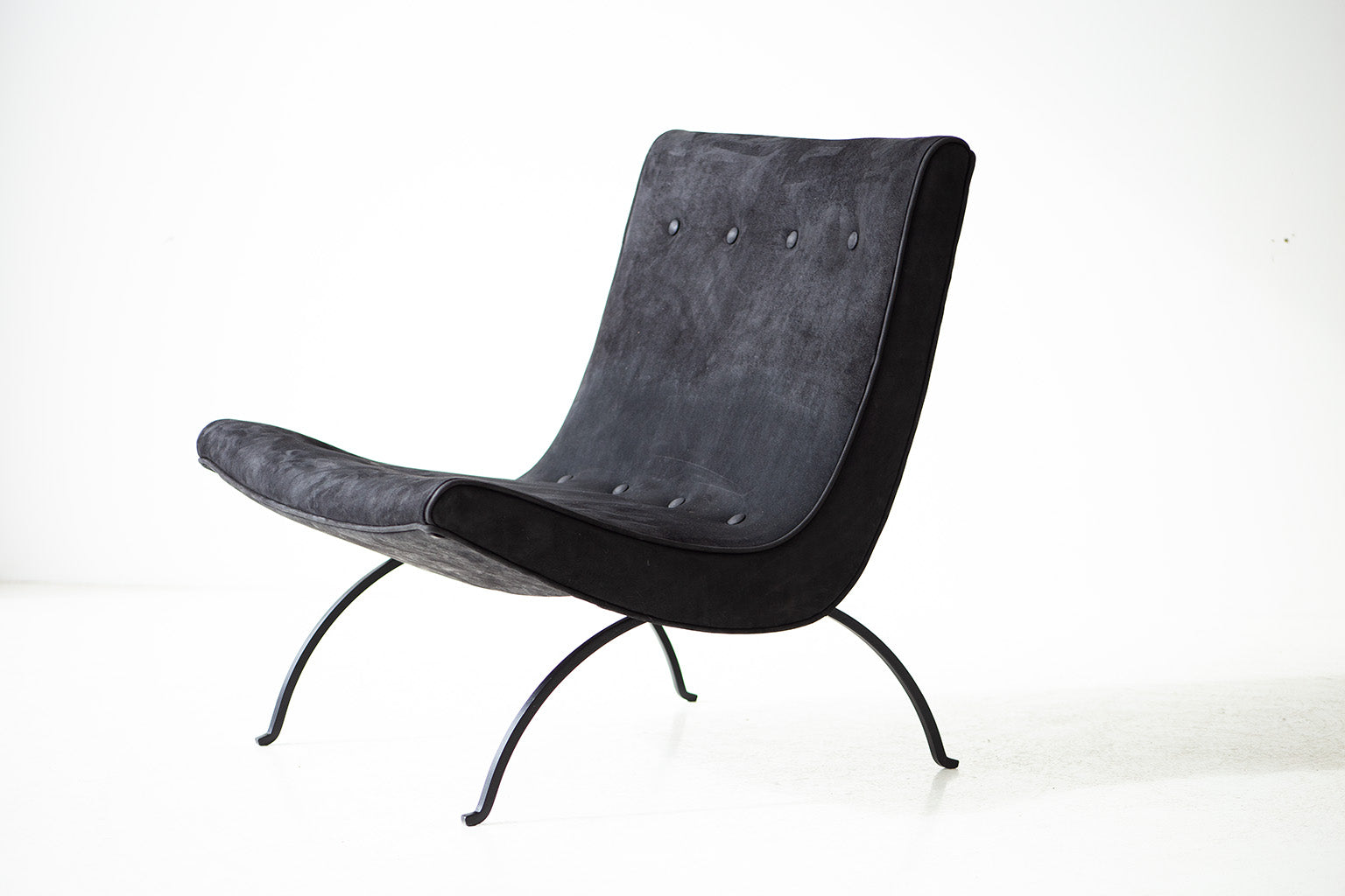 Milo Baughman Leather Scoop Lounge Chair for Thayer Coggin