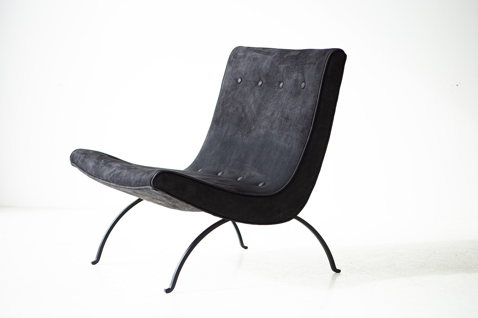 Milo Baughman Leather Scoop Lounge Chair for Thayer Coggin –