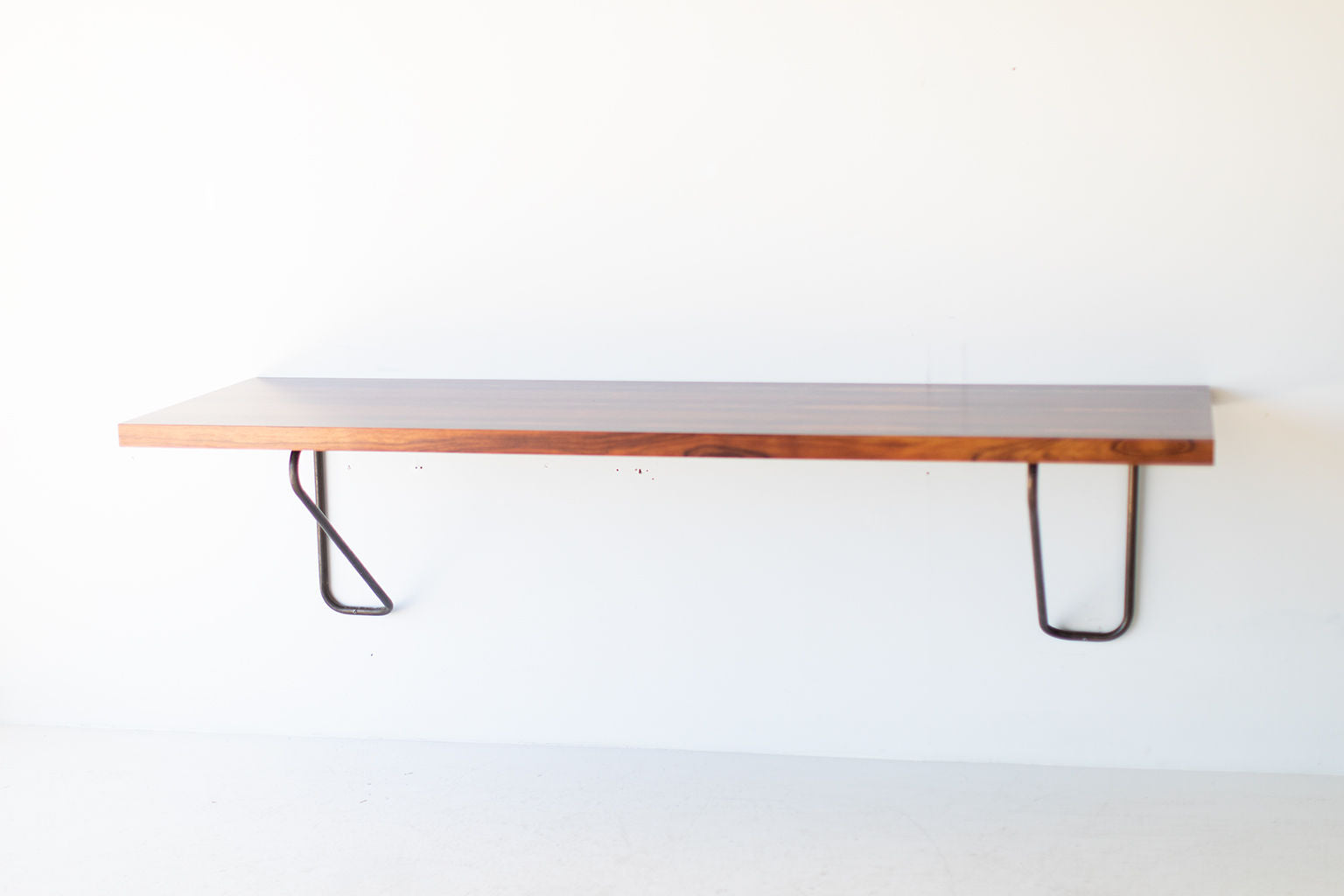 Milo Baughman Rosewood and Brass Floating Desk for Thayer Coggin