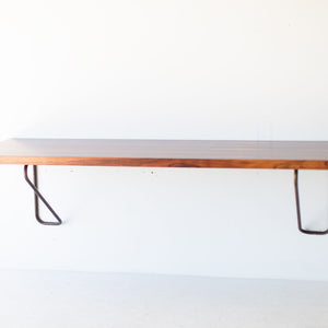 Milo Baughman Rosewood and Brass Floating Desk for Thayer Coggin